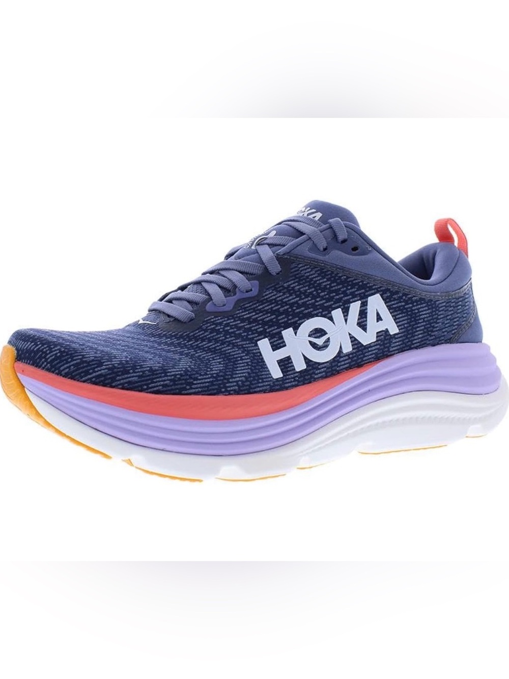 HOKA Gaviota 5 Womens 9 Navy Grapefruit Stability Running Walking Shoes